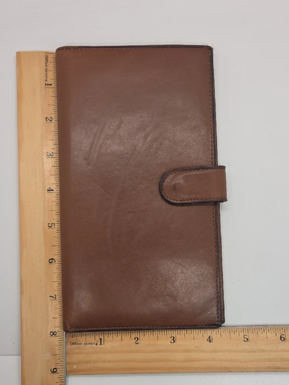 Bosca Nappa Calf Brown Leather Men's Wallet Organizer with Snap Closure